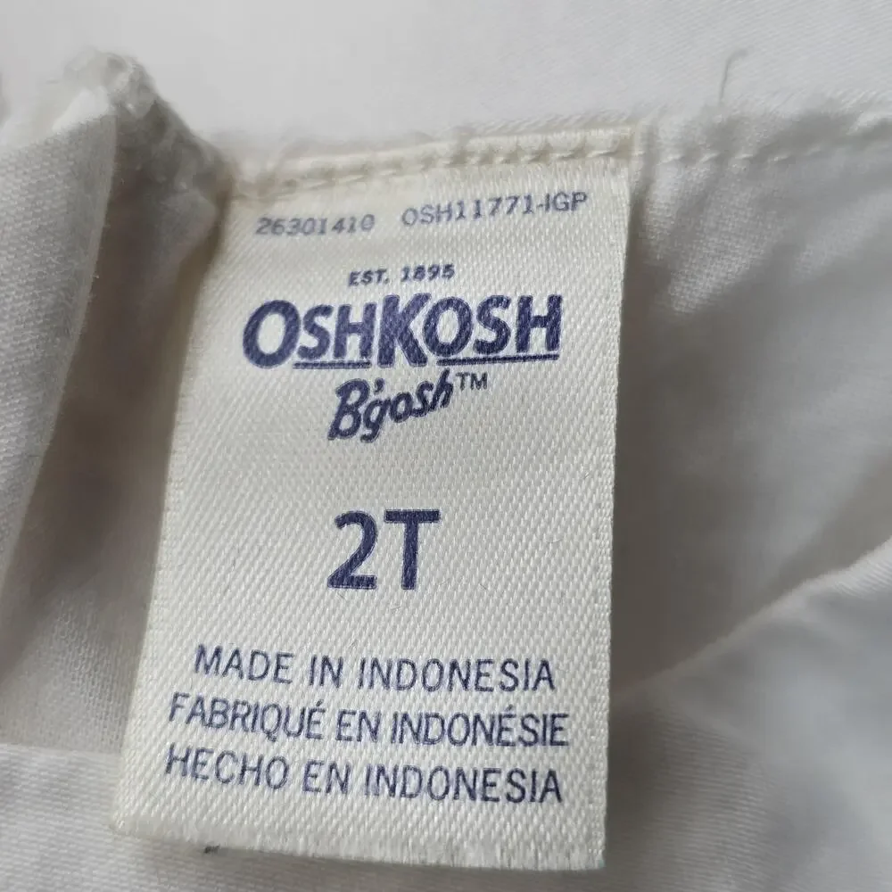 OshKosh B'gosh Girls White Floral Fit Flare Dress 2T